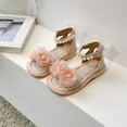 thumbnail image 2 of Otqutp Toddler Open Toe Footwear Girls Flower Sandals Summer for Children Wearing Beach Shoes Pearl Soft Sole Comfortable Flat Sandals, 2 of 4