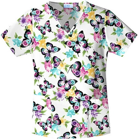 Floral Flutters V-neck Top