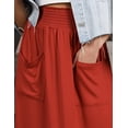 thumbnail image 5 of Doublju Women's Smocking Waist Detailed Maxi Slit Skirt With Pocket, 5 of 5
