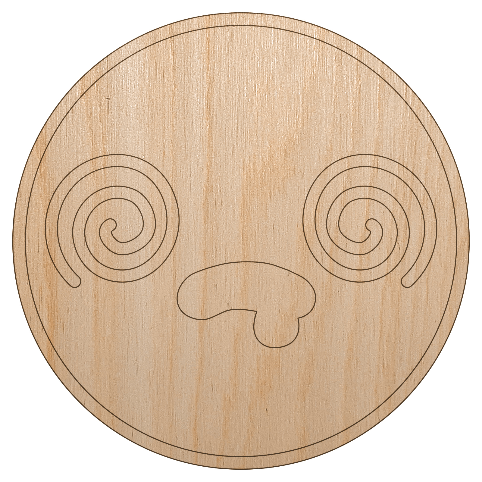 Kawaii Cute Dazed Confused Drool Face Wood Shape Unfinished Piece Cutout  Craft DIY Projects - 6.25 Inch Size - 1/4 Inch Thick 