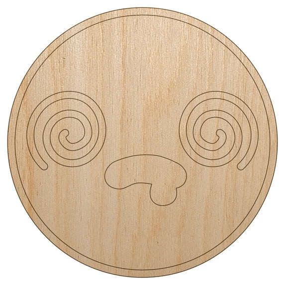 Kawaii Cute Dazed Confused Drool Face Wood Shape Unfinished Piece Cutout Craft DIY Projects - 4.70 Inch Size - 1/8 Inch Thick