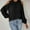Black, variant on Womens Blouses Fashion Women Casaul Solid Long Sleeve Strapless Rhinestone T Shirt Tops