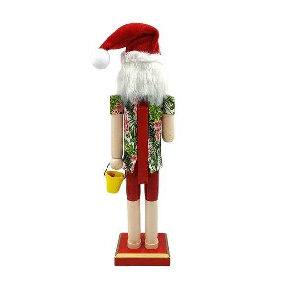 Handmade Wood Nutcrackers Figures Beach Theme Christmas Decorations 38cm Creative Puppets Figurines