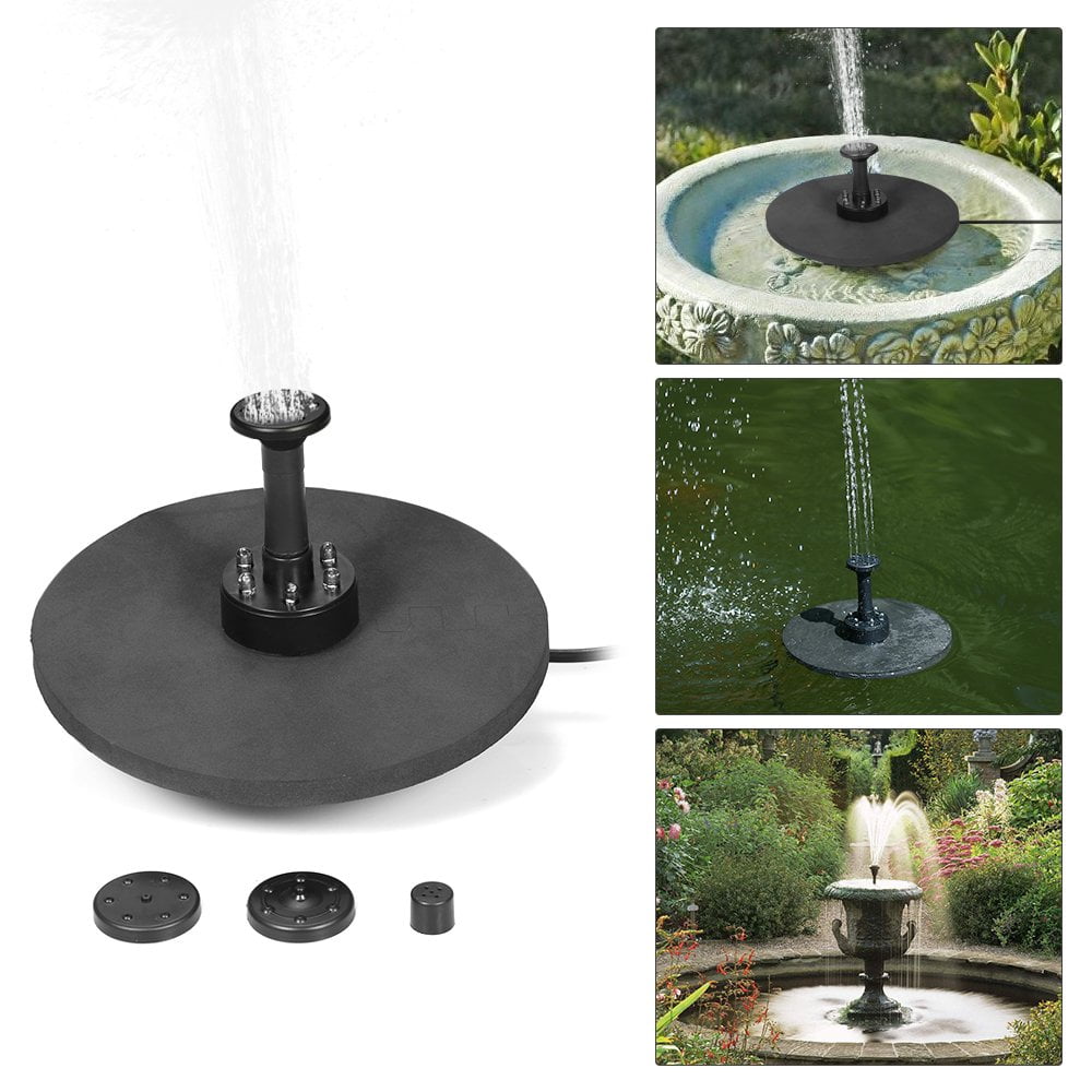 Solar Fountain Pump with LED Lighting, 1.5W Floating Solar Panel Submersible Brushless Water