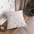 thumbnail image 3 of Velvet Decorative Throw Pillow Covers Set of 2, Soft Square Cushion Cover with Invisible Zipper Space Astronomy Spaceships Doodles Printing, 18"x18", 3 of 7