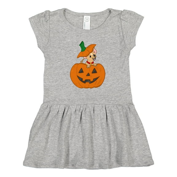 Inktastic Halloween Chihuahua Pumpkin Girls Toddler Dress