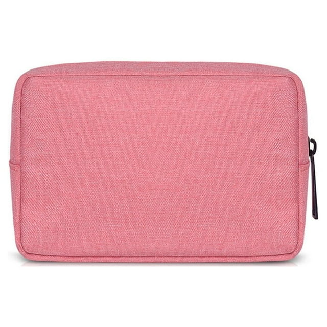 Bewildely Estuche portátil para bolsa de almacenamiento, organizador de dispositivos USB Digital, Cable para auriculares de viaje Almacenamiento y organización del hogar rosado S