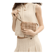 Coach Womens Nolita 19 Straw Bag With Gingham Print