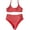 Blue, variant on Women 2 Piece Bikini Set Shiny Shimmer Solid Color Push Up Padded Swimsuit High Waisted Tummy Control Bathing Suit
