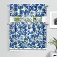 thumbnail image 2 of Tropical Floral Window Treatment Panels - 3 PC Kitchen Curtain Set with Valance (Semi-Sheer, Rod Pocket, Machine Washable), 2 of 5