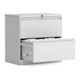 thumbnail image 1 of AOBABO 28" Locking 2 Drawer Metal Filing Cabinet, Fully Assembled, White, 1 of 7