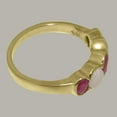thumbnail image 4 of LBG British Made 18k Yellow Gold Ring with Natural Ruby & Opal Womens Band Ring - 33 size options - Size 7.25, 4 of 6