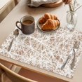 thumbnail image 3 of Spring Tan Cobweb Placemats Set of 8 Abstract Minimalist Farmhouse Lines Place Mats Indoor Wipeable Table Mats Washable Cloth Dining Table Placemats for Kitchen Holiday Party Home Decor 13x19 Inch, 3 of 9
