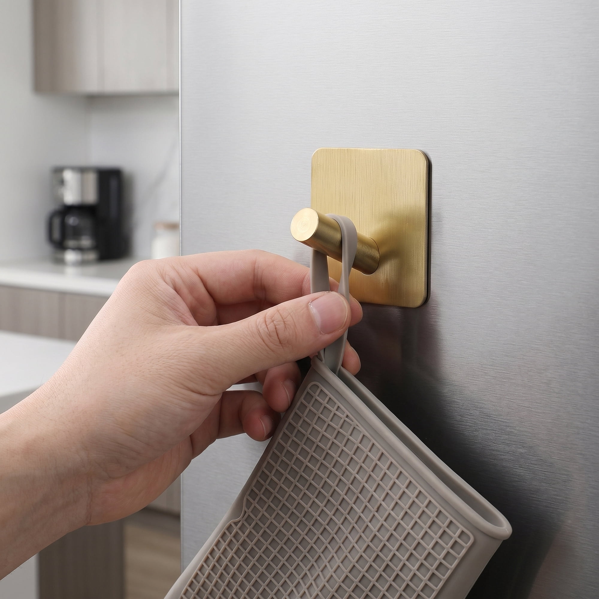 Unique Bargains 8Pcs Metal Utility Hooks Multi-Purpose Adhesive Wall Hooks Gold