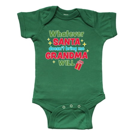 

Inktastic Christmas Whatever Santa Doesn t Bring Me Grandma Will Gift Baby Boy or Baby Girl Bodysuit