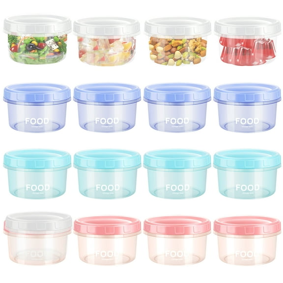 LUIISIS 16 Pack 7 oz Plastic Salad Dressing Container To Go, Reusable Small Sauce Containers with Lids, BPA-Free Clear Food Storage Container, Dishwasher and Microwave Safe