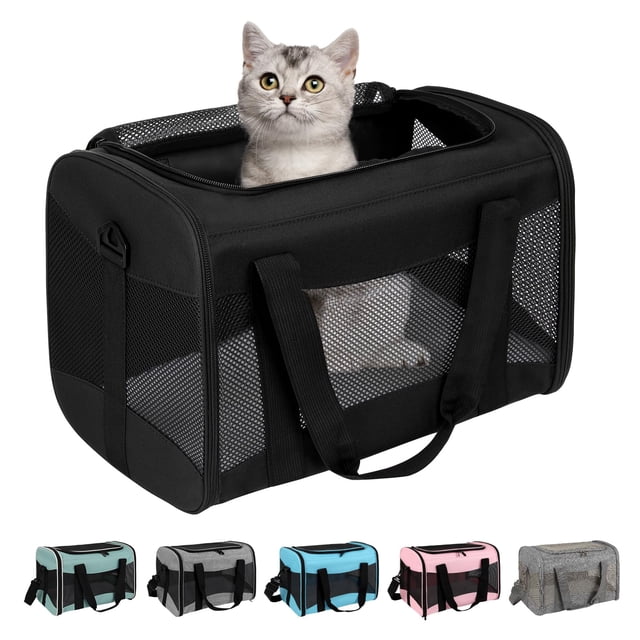 Transportín de viaje para mascotas aprobado por Top Tasta Airline para gatos medianos, gatos pequeño