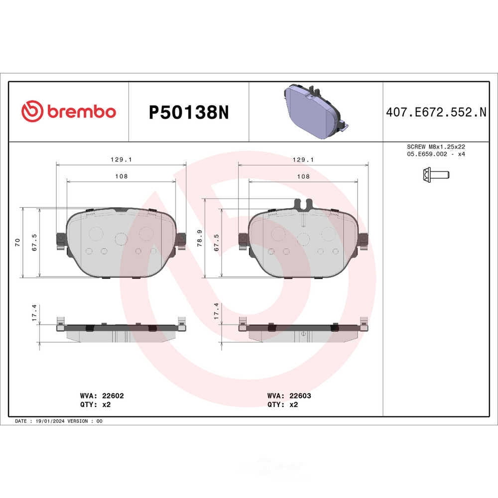 Brembo P50138N PRIME Ceramic Brake Pad Set
