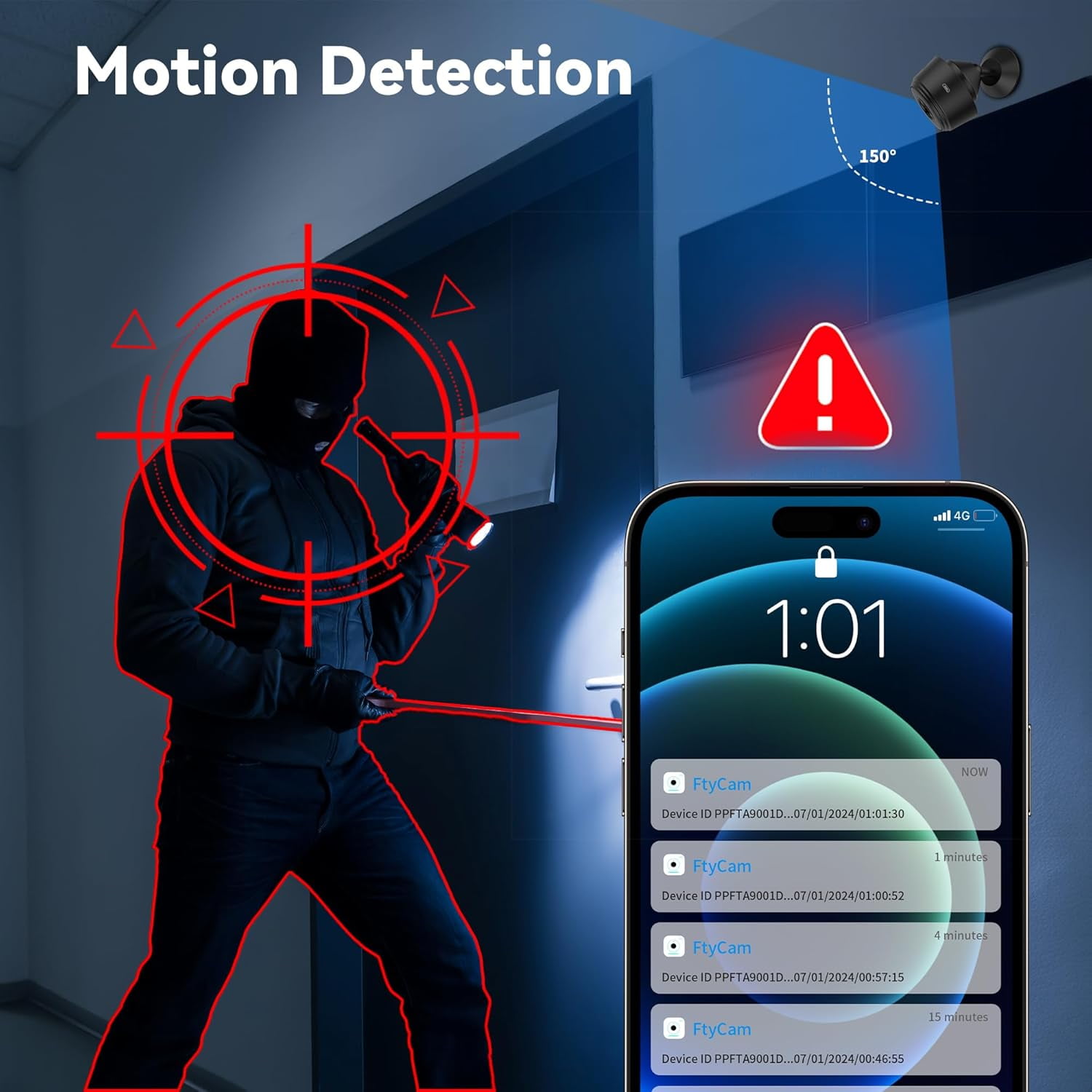 Oraolo Indoor Surveillance Camera, 1080P Clear Night Vision, Home Security Camera, WiFi Wireless Small Camera for Home Security Monitoring, Black