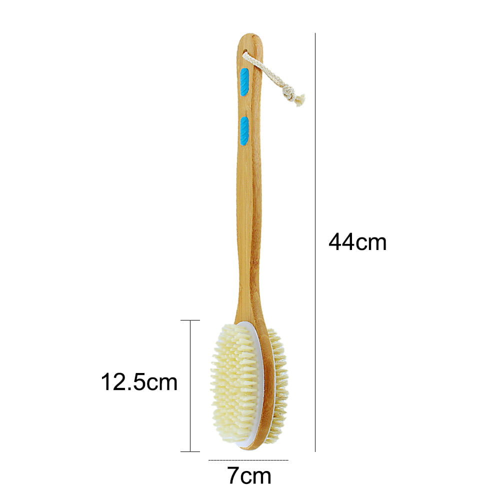 Metene Shower Brush with Soft and Stiff Bristles Exfoliating Skin and A Soft Scrub Double-Sided Brush Head for Wet or Dry Brushing Specially Long