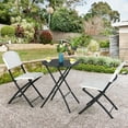 thumbnail image 3 of Costway Ensemble Bistro en Rotin pour Patio 3 Pcs Table Pliante Chaises Jardin Terrasse, 3 of 10