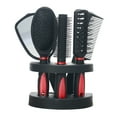thumbnail image 1 of Andoer Set of 5 Hair Combs Mirror Set Professional Salon Hair Cutting Brushes Sets Salon Hairdressing Styling Tool And Holder Stand Set Dressing Comb Kits for Women and Men, 1 of 5