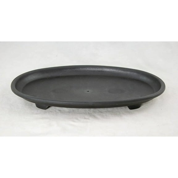 Oval Black Plastic Humidity/Drip Tray for Bonsai Tree and House Indoor Plants - 9.5"x 6.5"x 1" (B-1)