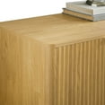 thumbnail image 5 of S-HOME Modern Wavy Sideboard Storage Cabinet in Walnut Finish, 31.5 Inch Kitchen or Living Room Curved Design Furniture，Natural, 5 of 10