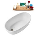 thumbnail image 4 of 51" Streamline G-82-319-ORB Soaking Glossy White Freestanding Tub and Tray With Internal Drain in Matte Oil Rubbed Bronze, 4 of 17