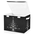 thumbnail image 2 of Storage Box With Lid 16.5x12.6x11.8In Foldable Stacked Household Storage Box Silver Christmas Tree, 2 of 7