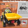 thumbnail image 6 of Joyracer 24 Volt Ride on Toys, Metal Frame Ride on Dump Truck for Kids with Remote, Bluetooth, Dump Bed, Shovel, Power Truck Wheels for Toddlers, Yellow, 6 of 13