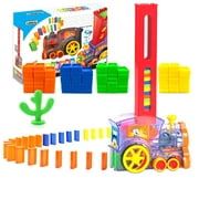 Domino Train for Kids, Building and Stacking Toy Domino Blocks for Kids 3-6 Years old, Boys and Girls Creative Toys and Gifts Set