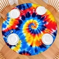 thumbnail image 2 of Colorful Tie Dye Spiral Pattern Round Fitted Tablecloth with Elastic Edge,Dining Table Cover Waterproof,Outdoor Round Tablecloth for Camping,Dining,Indoor and Outdoor, 2 of 7