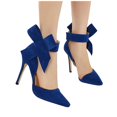 thumbnail image 3 of asddcavvf Ladies Summer Fashion Temperament Big Bow Solid Color Pointed High Heels, 3 of 3