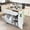 With Power Outlet and Trash Bin Place, variant on 47.5" Rolling Kitchen Island with Power Outlet, USB Ports, Mobil Storage Cart with Drop Leaf, Rubber Wood Countertop, Islands Table with Wheels, Storage Cabinet for 10 Gallon Trash Bin, White