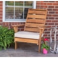 thumbnail image 2 of Linon Riverpark Slat Back Acacia Outdoor Lounge Chair with Cushion, Brown/Beige, 2 of 9