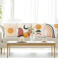 thumbnail image 2 of Bohemian Throw Pillow Covers, Mid Century Moon Sun Modern Decorative Throw Pillow Case, 4-Pack Double-Side Printed Pillowcases for Sofa and Living Room, 16x16 Inches, 2 of 6