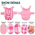 thumbnail image 3 of Kuoser British Style Plaid Dog Winter Coat, Windproof Cozy Cold Weather Jacket for Dogs, Pink, S, 3 of 7