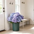 thumbnail image 4 of Hydrangea Artificial Flower for Outdoor, 4 Bundles Fake Hydrangea Bush Plant UV Resistant for Outdoors Front Porch Indoor Home Garden Decor, Purple, 4 of 9