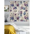 thumbnail image 3 of Farmhouse Flowers Sheer Curtains 72 Inch Length 2 Panels Set Window Treatments, Botanical Purple Blue Floral Plants Rod Pocket Semi Curtains for Living Room/Bedroom/Kitchen Décor, 104"W x 72"L, 3 of 7