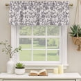 thumbnail image 3 of Spring Flowers Valances for Windows, Decorative Rod Pocket Window Valance Curtains, Farmhouse Purple Pastoral Floral Leaf Short Curtain Drapes for Kitchen/Living Room, 2 Panels, 54" W x 18" L, 3 of 8