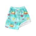 thumbnail image 3 of KKBOTIVE Boys Swim Trunks with Compression Liner Quick Drying Sea Animal Printed Beach Shorts Big Kids Bathing Suit Board Shorts Swimwear ( Sky Blue Size: 7- ), 3 of 5