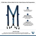 thumbnail image 4 of CTM  35mm Wide Pin Dot Y-Back Button-End Suspenders (Men), 4 of 4