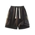 thumbnail image 1 of pstuiky Pantalones cortos de entrenamiento para hombre, Pantalones cortos de trabajo de color liso para hombre, estilo informal, para exteriores, con múltiples bolsillos, cinco cuartos, 1 of 6