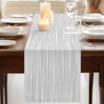 thumbnail image 3 of Table Runners 90 Inches Long Dress Scarves, Gray Lines Farmhouse Coffee/Dining/Kitchen Table Runner for Living Room, Vintage Wave Stripes Texture Simple 13x90 Inch, 3 of 9