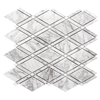 The Tile Life Santorini Diamante 2x2 Carrara Marble Mosaic Tile - 4x4 Sample