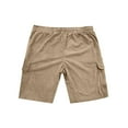 thumbnail image 4 of Domuza Men's Corduroy Shorts Casual Comfort Stretch Waist Drawstring Beach Shorts Fashion Breathable Lightweight Loose Fit Shorts with Pockets Khaki 3XL, 4 of 5