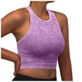 thumbnail image 1 of Kogui Sports Bra with Padding Sports Bra for Women, Medium-High Support Criss-Cross Back Strappy Padded Sports Bras Supportive Workout Tops (Purple,M), 1 of 5