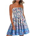 thumbnail image 1 of Robe d'Été Vintage Sans Manches pour Femmes Boho Floral Longueur Genou Ligne A Cocktail (Fleur d'Abricot, G), 1 of 8
