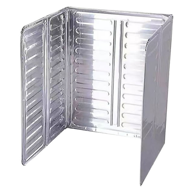 Hudfg 3 Sided Splatter Guard For Stove Top, Foldable Stainless Steel Oil Splatter Screens For Frying, Oil Splash Insulation Board, Nonstick Stove Splash Guard For Cooking